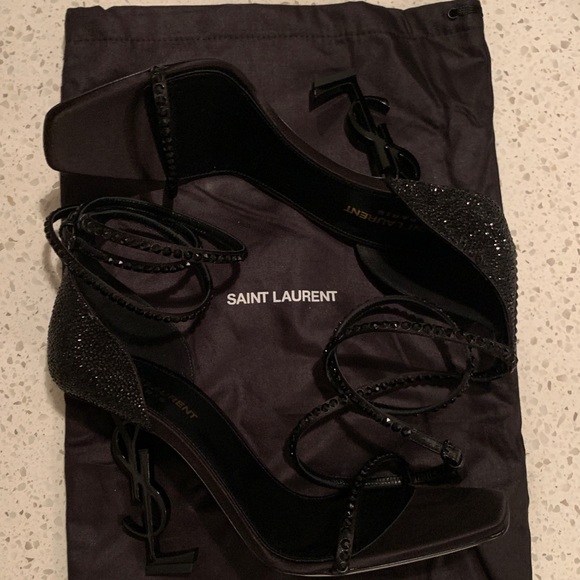 Saint Laurent women’s optimism embellished heel - Picture 6 of 8